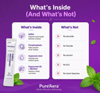 Pure'Aera Purple Mouthwash™  Purple Whitening Strips Purple colour correction meets PAP whitening. Two technologies in one strip, 30-60 minutes per session.